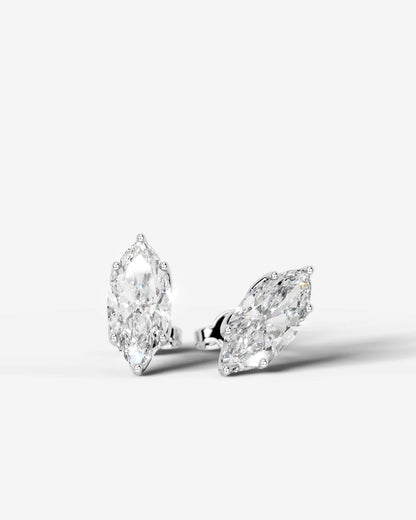 Doris Lab Grown Diamond Earrings Marquise - Platinum