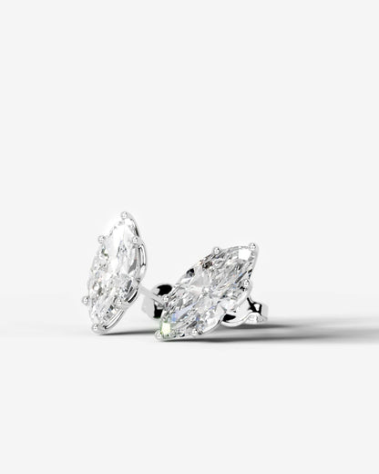 Doris Lab Grown Diamond Earrings Marquise - Platinum