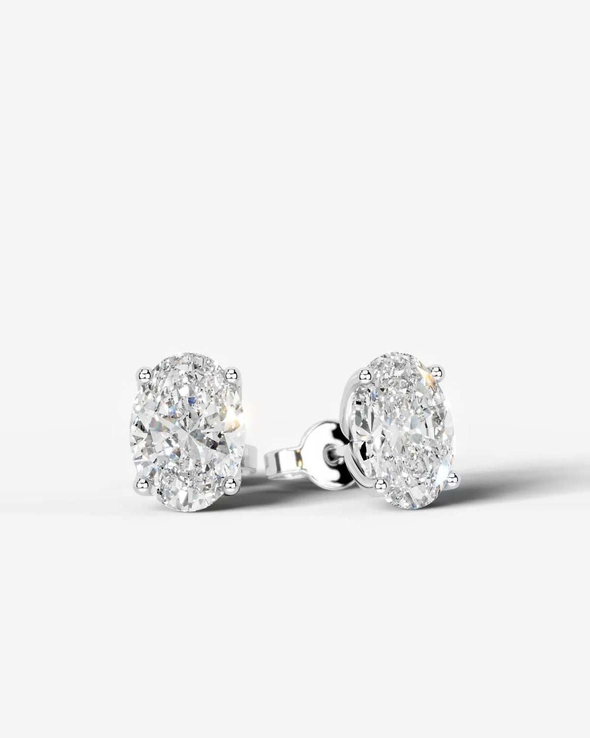 Doris Lab Grown Diamond Earrings Oval - Platinum