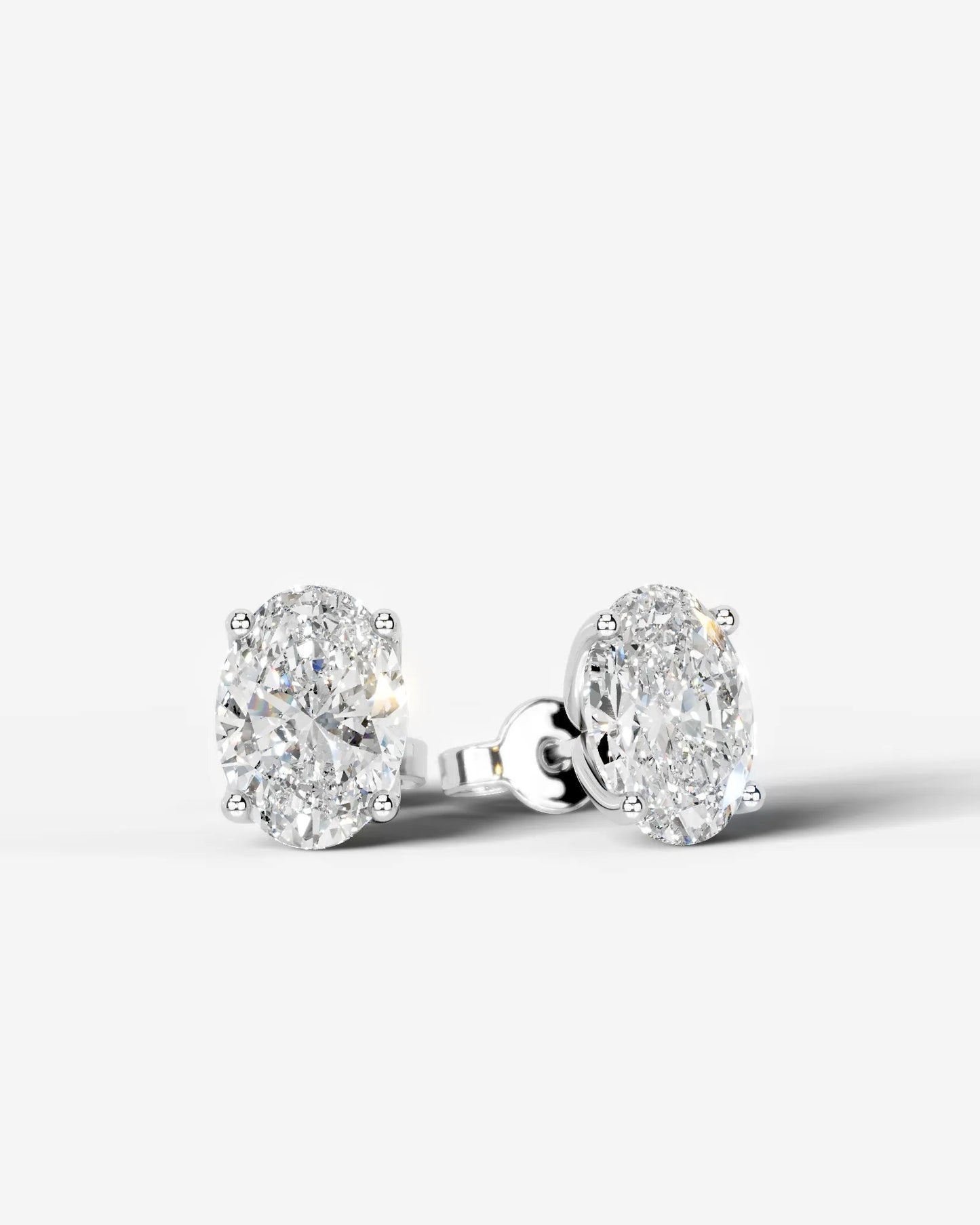 Doris Lab Grown Diamond Earrings Oval - White Gold