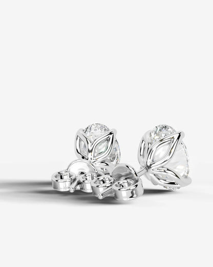 Doris Lab Grown Diamond Earrings Oval - White Gold