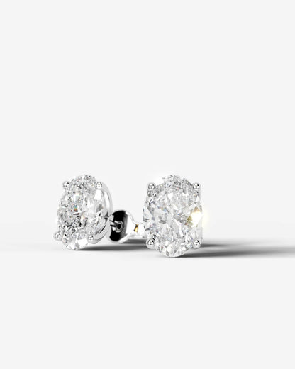Doris Lab Grown Diamond Earrings Oval - Platinum
