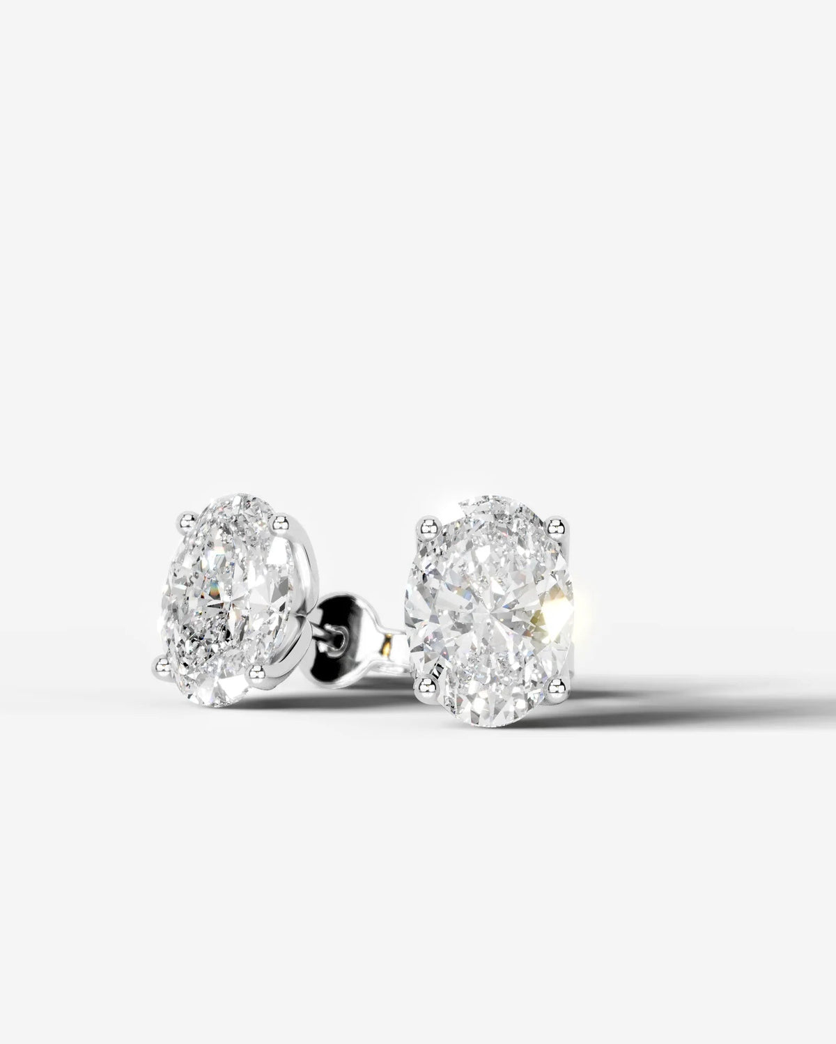 Doris Lab Grown Diamond Earrings Oval - White Gold