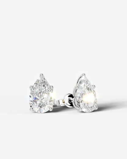 Doris Lab Grown Diamond Earrings Pear - Platinum