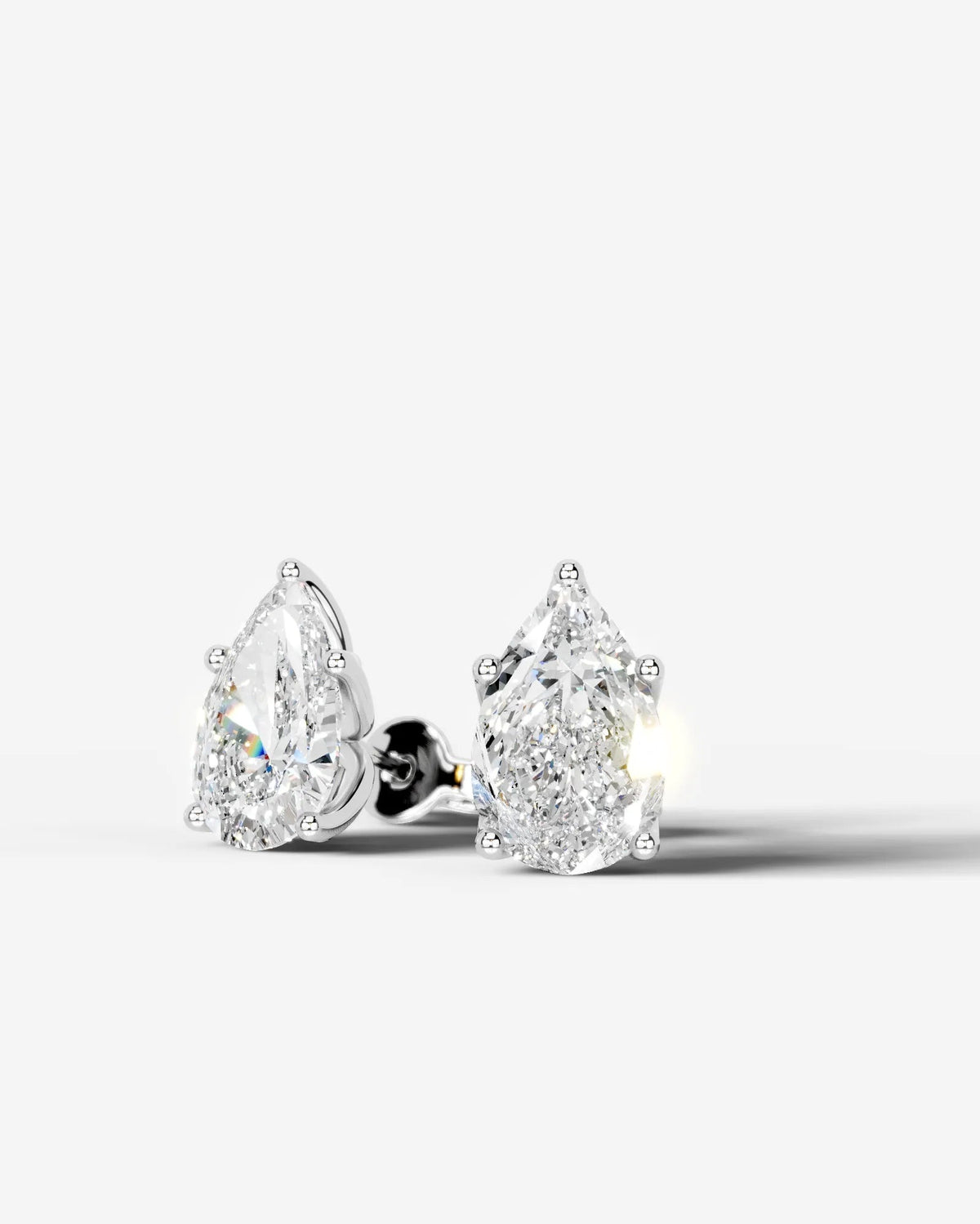 Doris Lab Grown Diamond Earrings Pear - White Gold