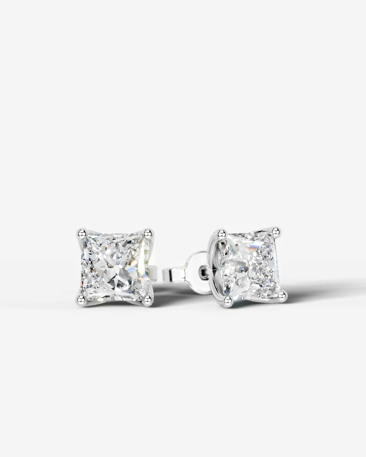 Doris Lab Grown Diamond Earrings Princess - Platinum