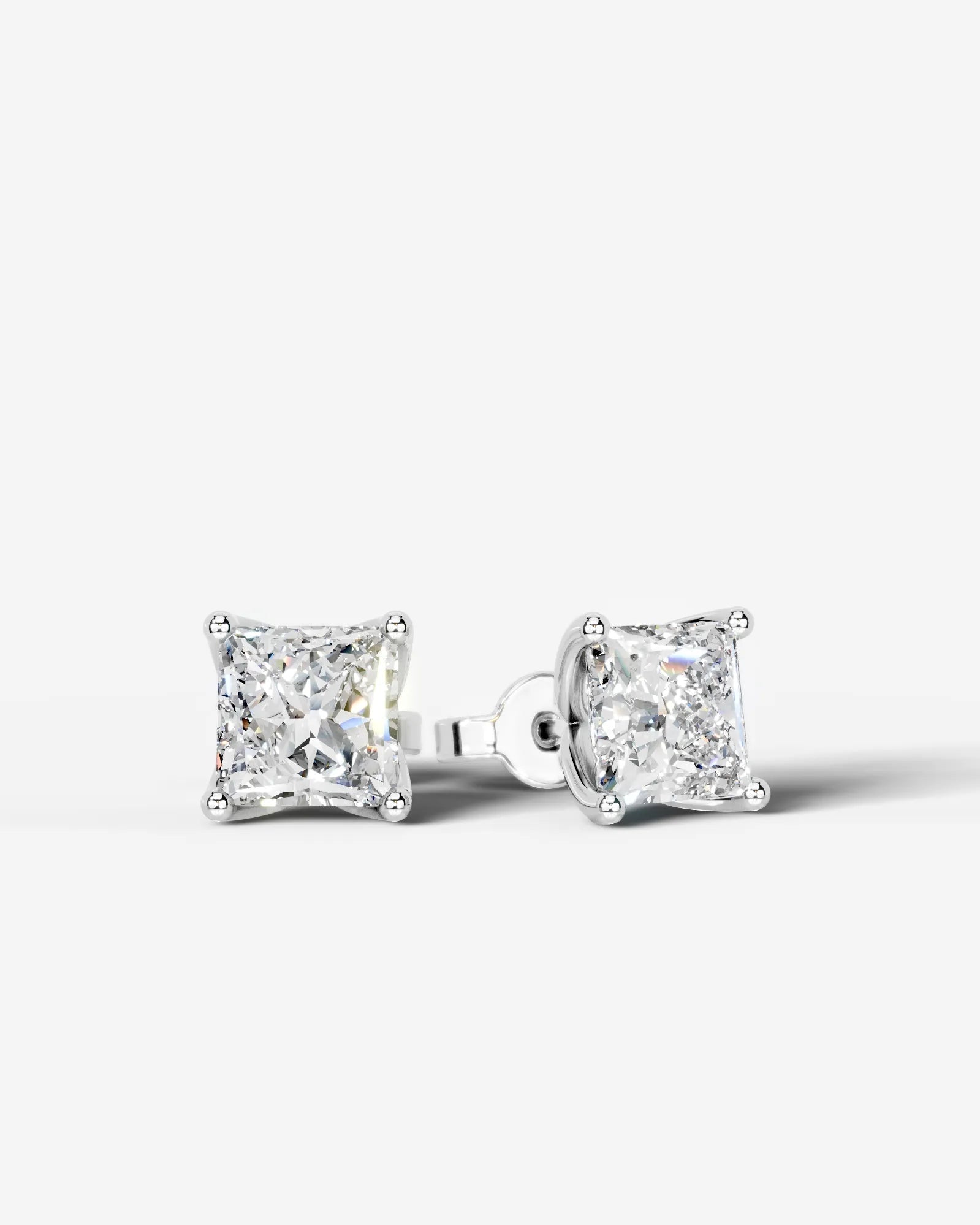 Doris Lab Grown Diamond Earrings Princess - Platinum