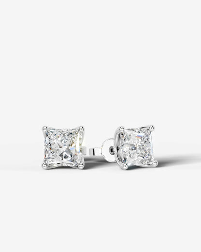 Doris Lab Grown Diamond Earrings Princess - Platinum