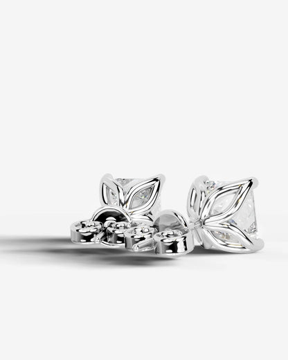 Doris Lab Grown Diamond Earrings Princess - White Gold