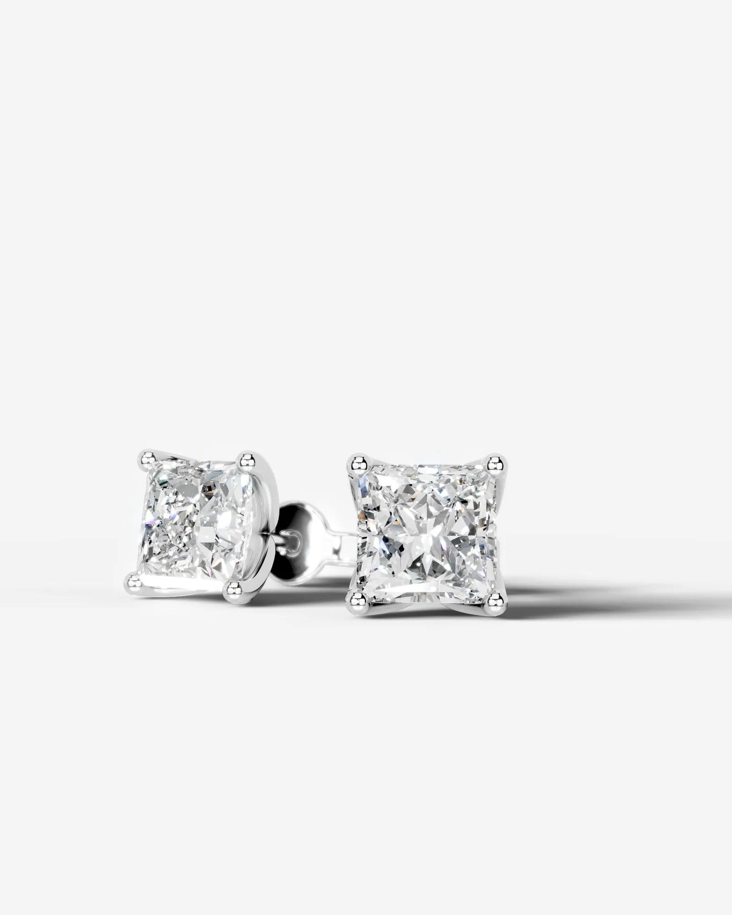 Doris Lab Grown Diamond Earrings Princess - Platinum