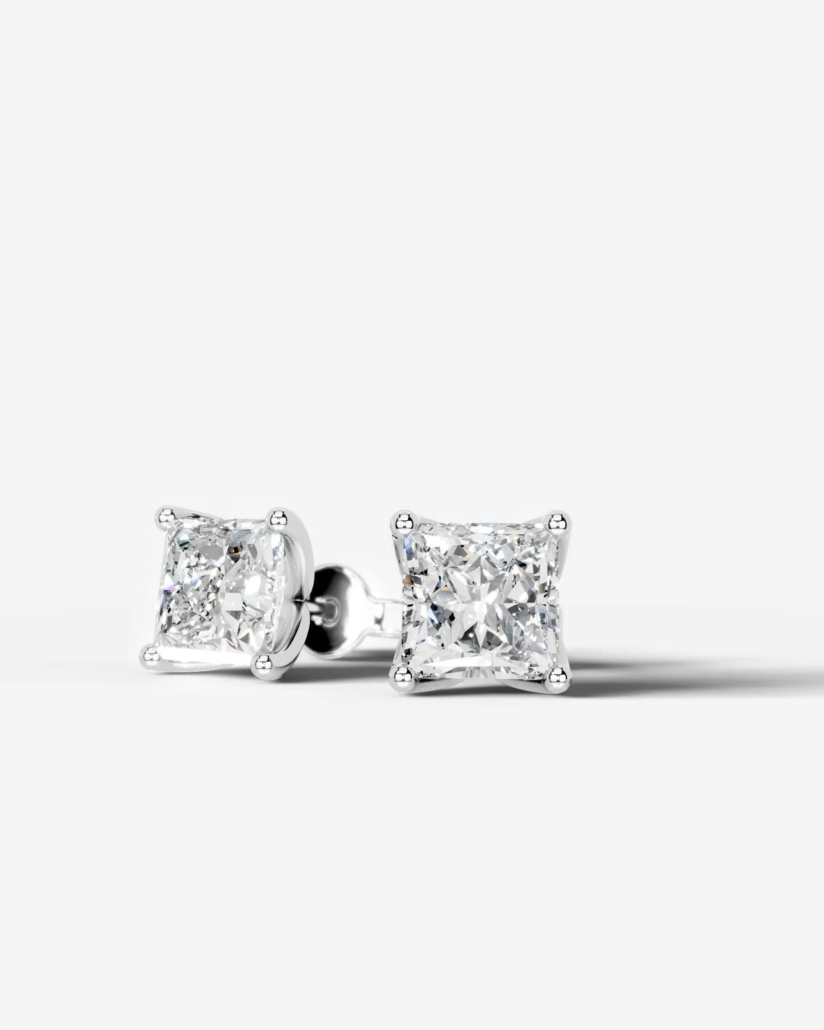 Doris Lab Grown Diamond Earrings Princess - White Gold