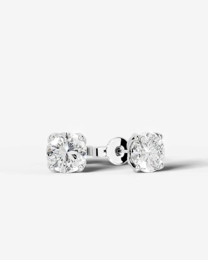 Doris Lab Grown Diamond Earrings Round - Platinum