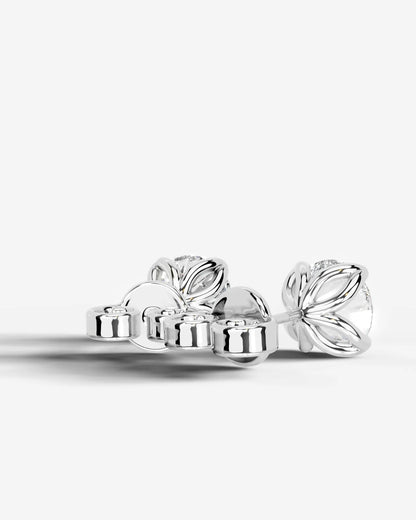 Doris Lab Grown Diamond Earrings Round - White Gold
