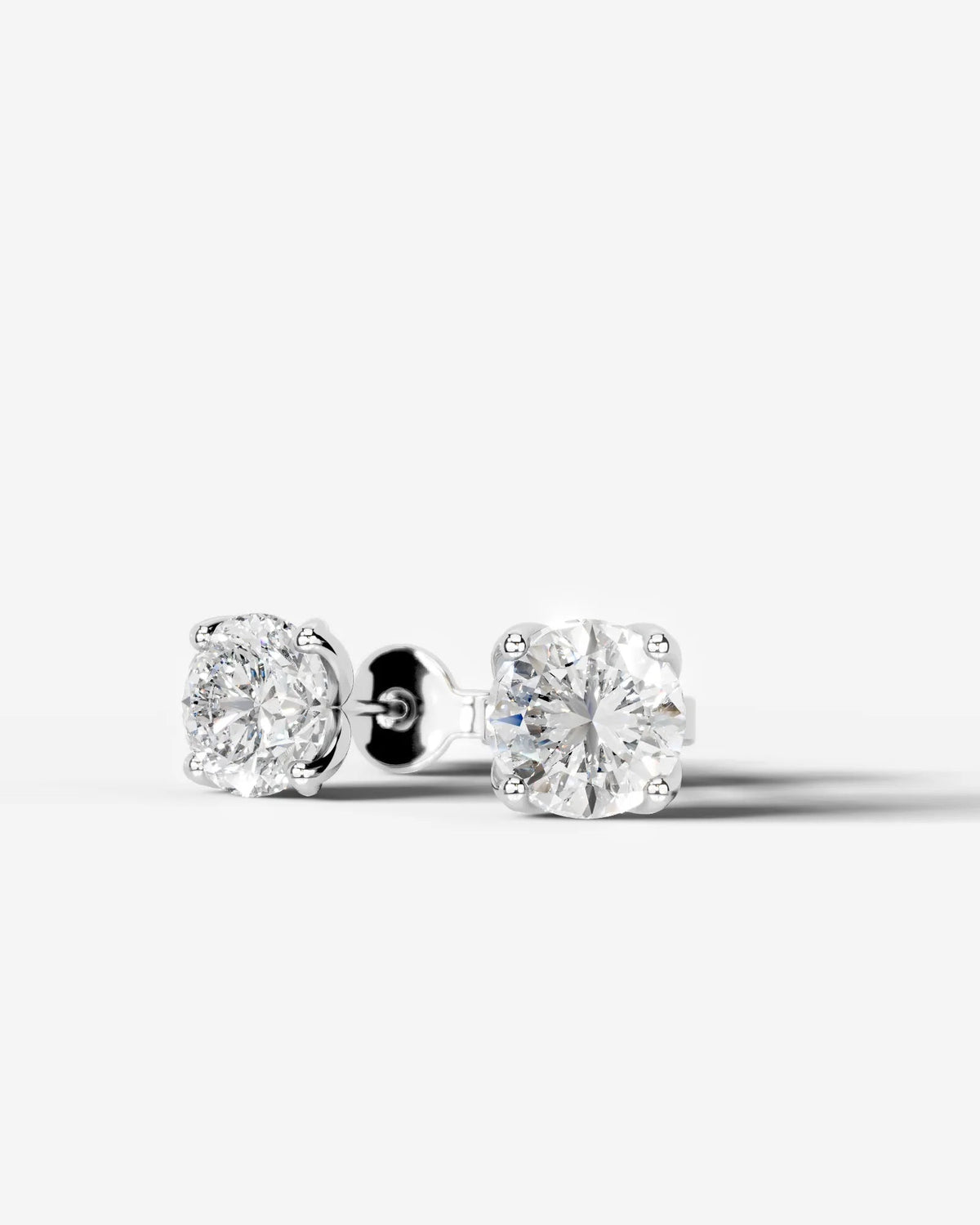 Doris Lab Grown Diamond Earrings Round - White Gold