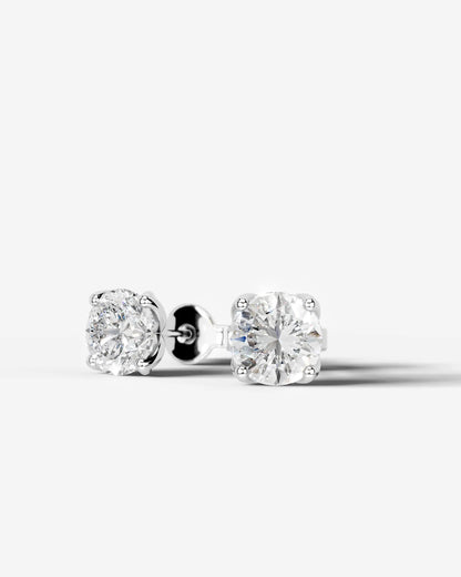 Doris Lab Grown Diamond Earrings Round - White Gold
