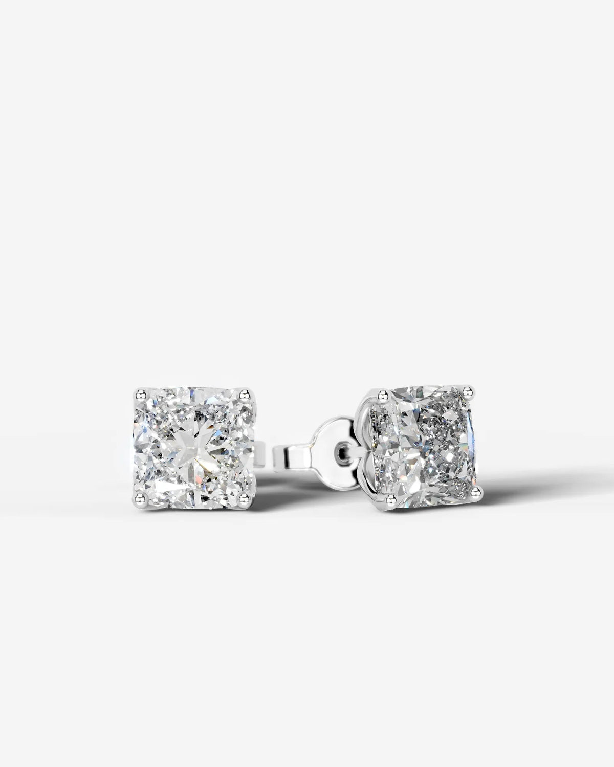 Doris Lab Grown Diamond Earrings Square Cushion - White Gold
