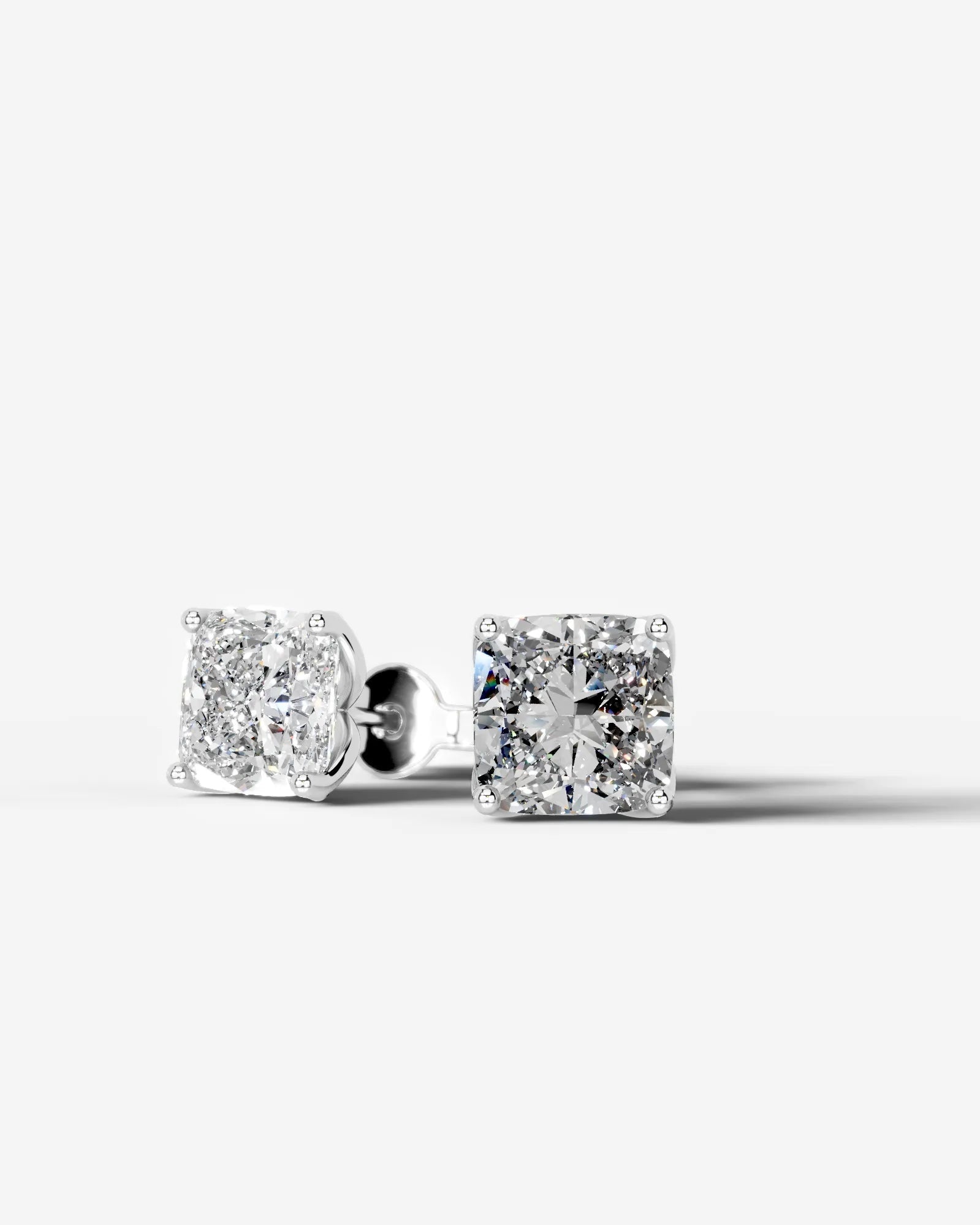 Doris Lab Grown Diamond Earrings Square Cushion - Platinum