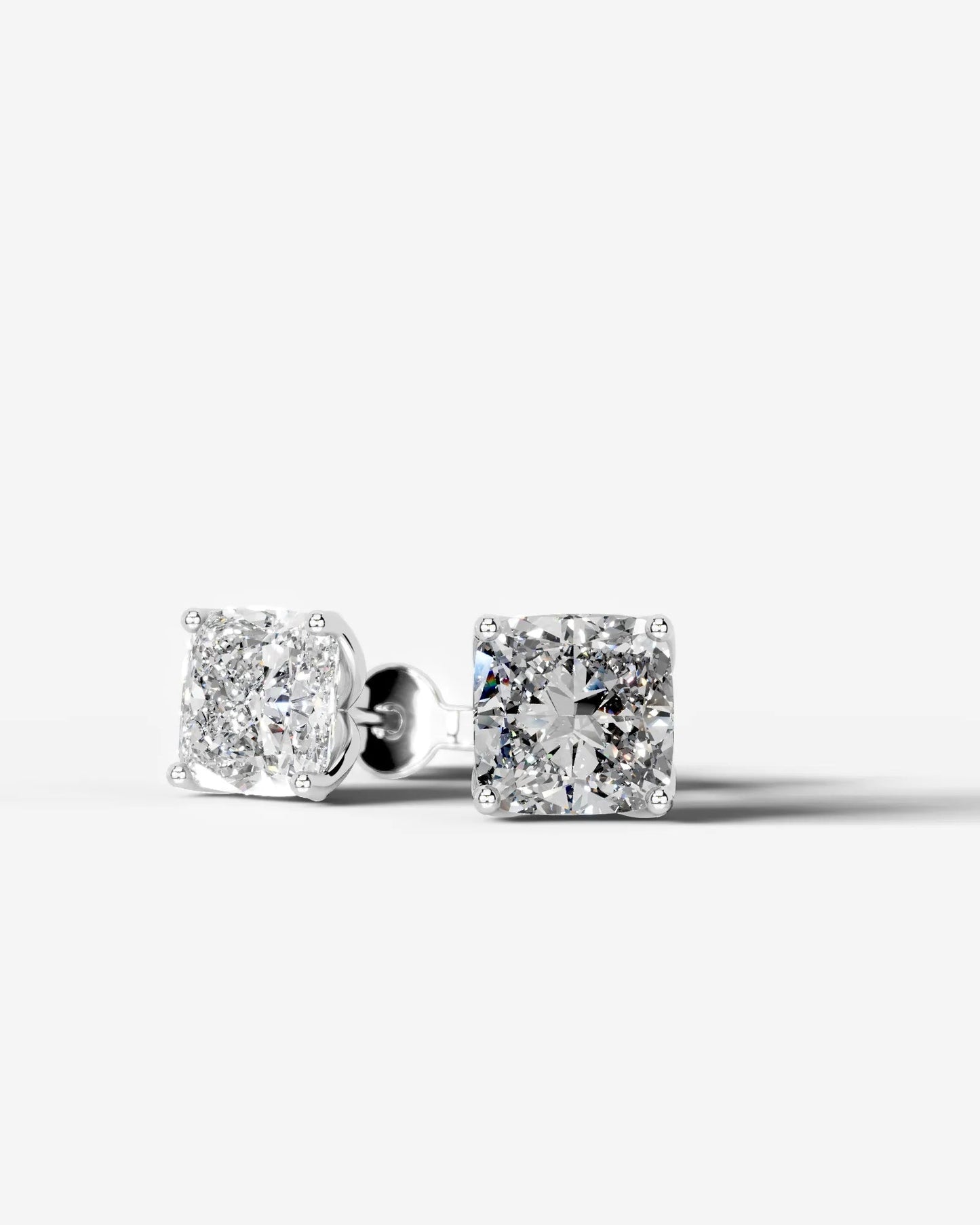 Doris Lab Grown Diamond Earrings Square Cushion - White Gold