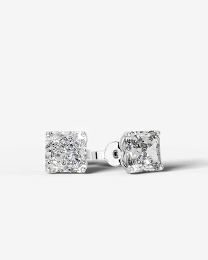 Doris Lab Grown Diamond Earrings Square Radiant - White Gold