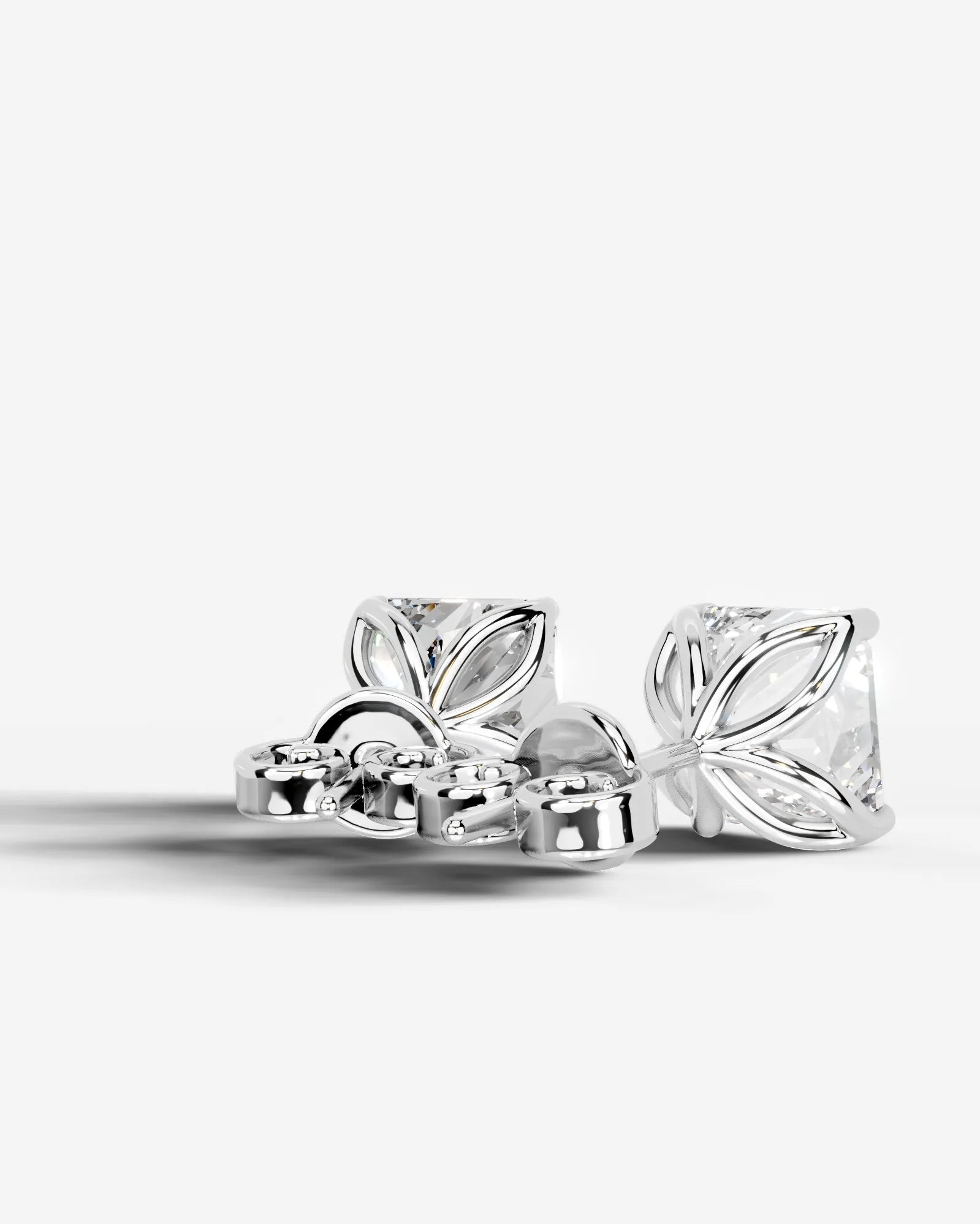Doris Lab Grown Diamond Earrings Square Radiant - White Gold
