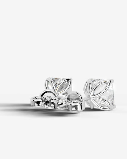 Doris Lab Grown Diamond Earrings Square Radiant - White Gold