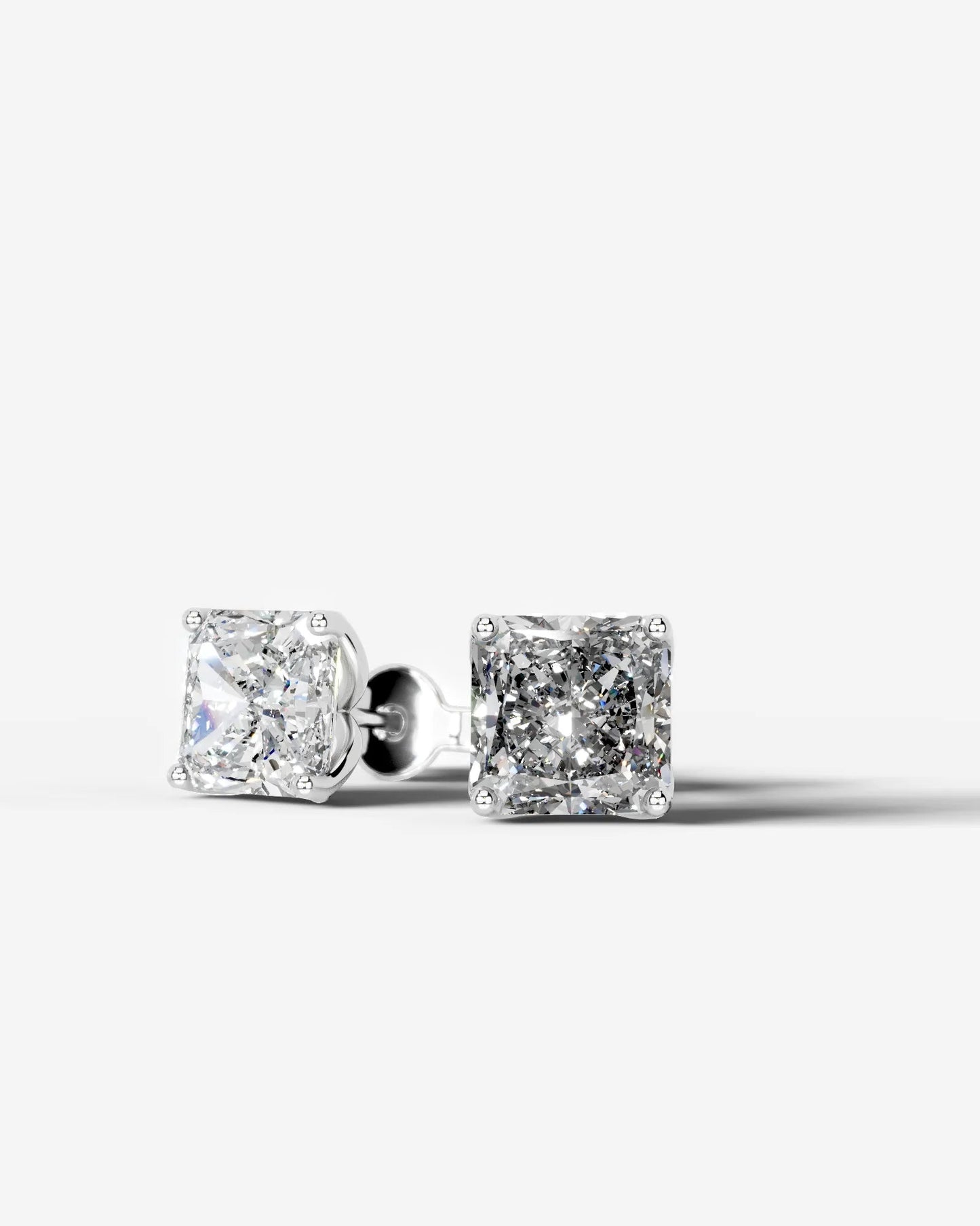 Doris Lab Grown Diamond Earrings Square Radiant - Platinum
