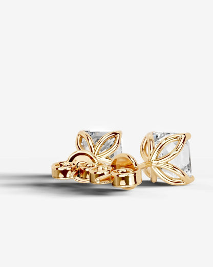 Doris Lab Grown Diamond Earrings Asscher - Yellow Gold