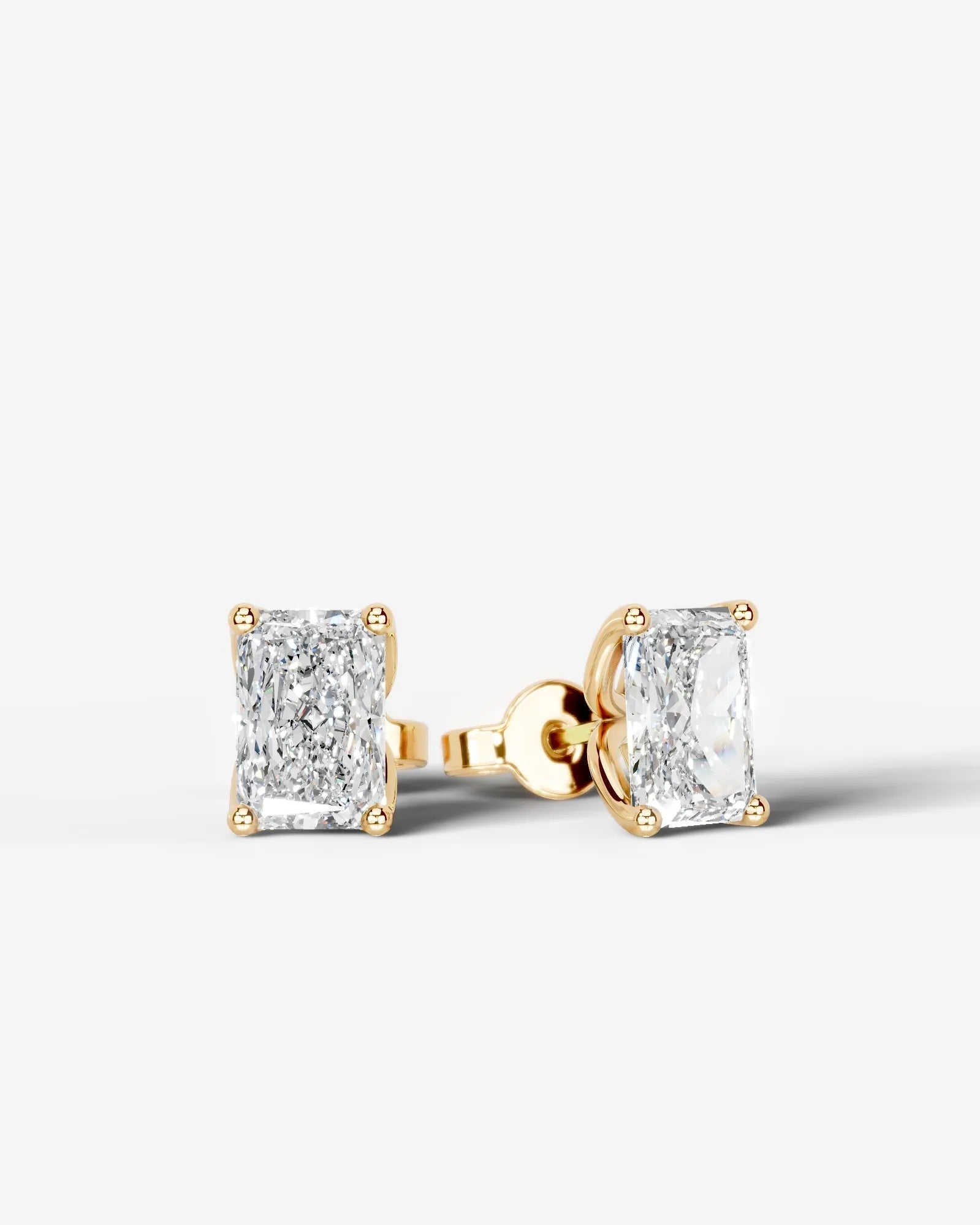Doris Lab Grown Diamond Earrings Elongated Radiant - Yellow Gold