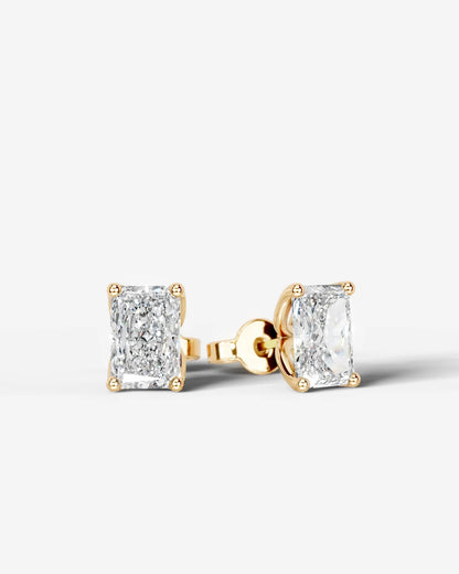 Doris Lab Grown Diamond Earrings Elongated Radiant - Yellow Gold