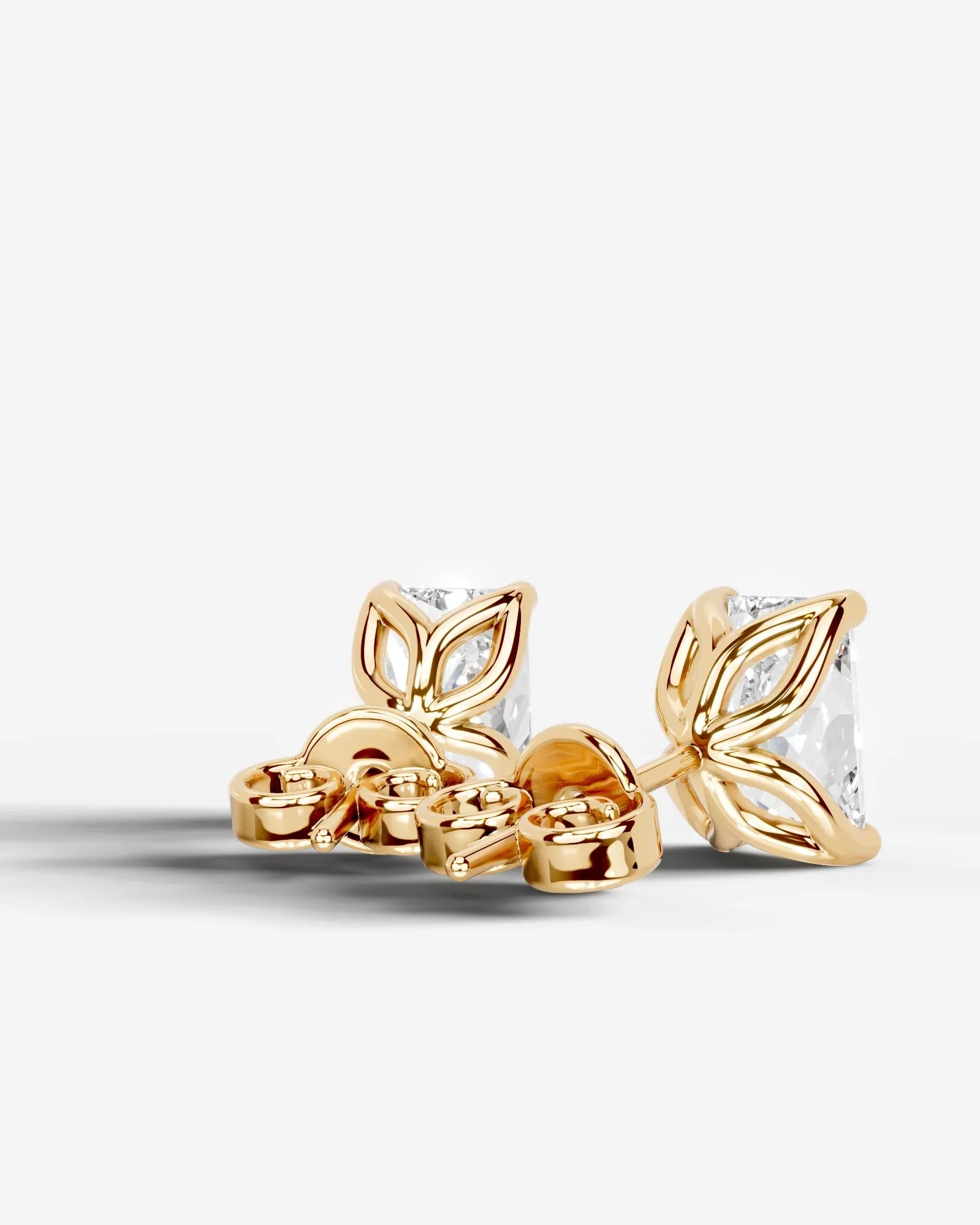 Doris Lab Grown Diamond Earrings Elongated Radiant - Yellow Gold