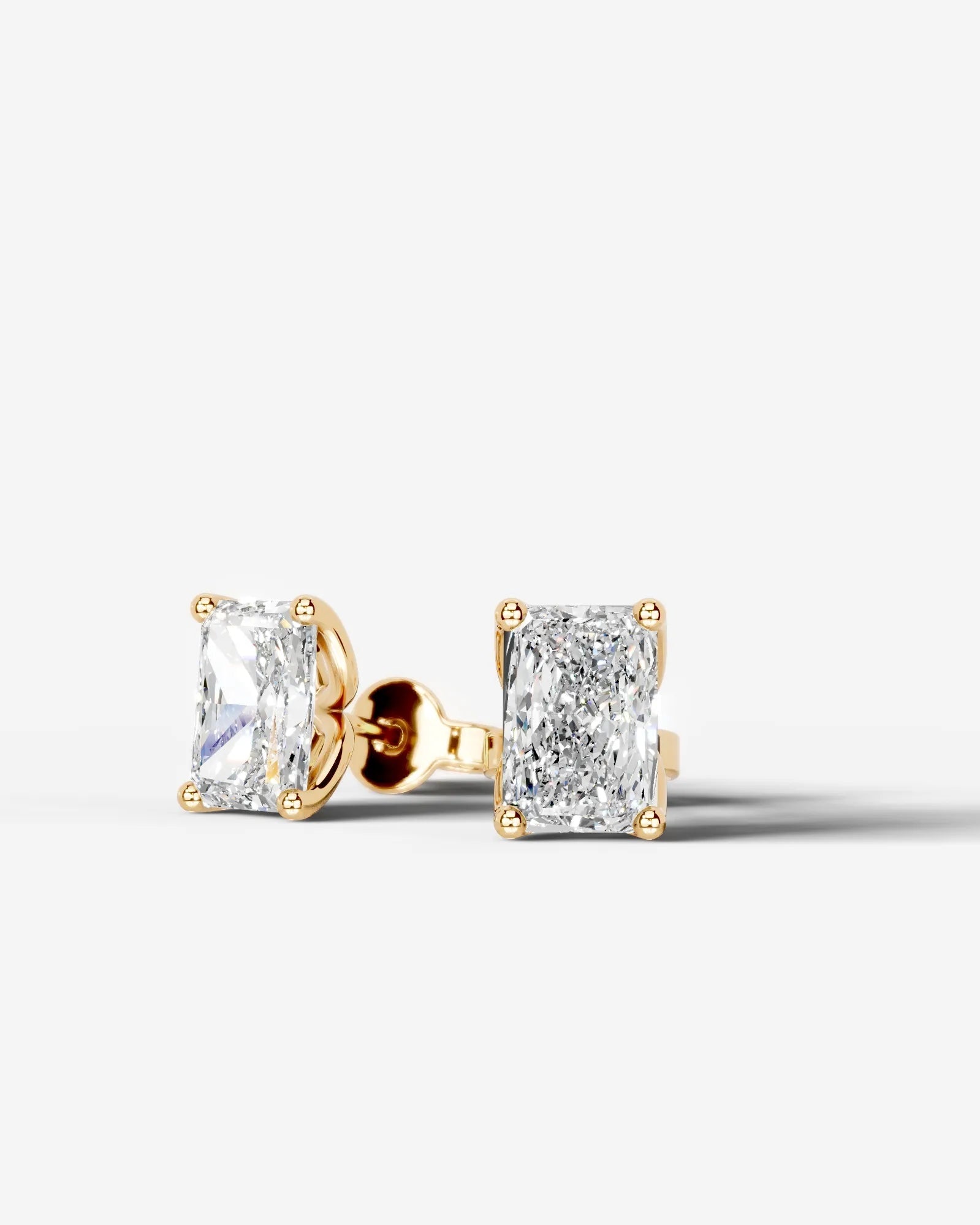 Doris Lab Grown Diamond Earrings Elongated Radiant - Yellow Gold