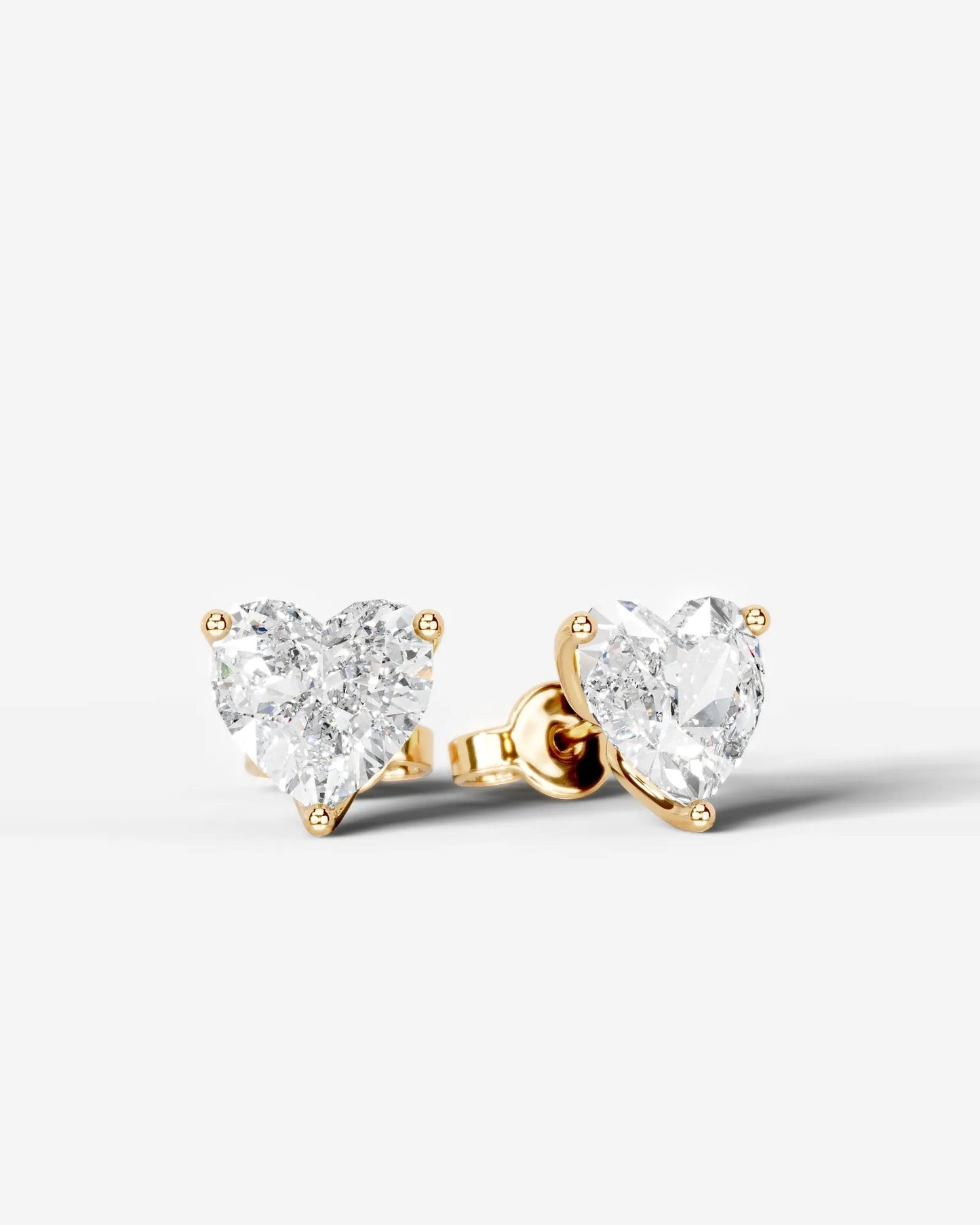 Doris Lab Grown Diamond Earrings Heart - Yellow Gold