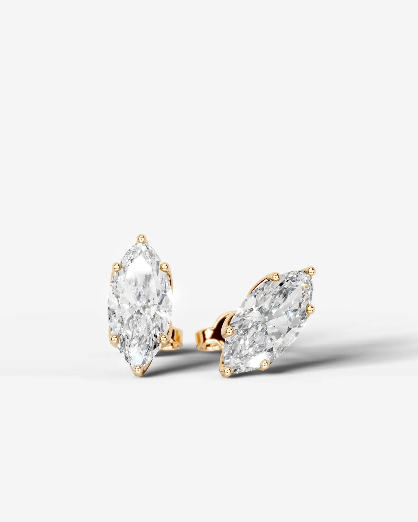 Doris Lab Grown Diamond Earrings Marquise - Yellow Gold