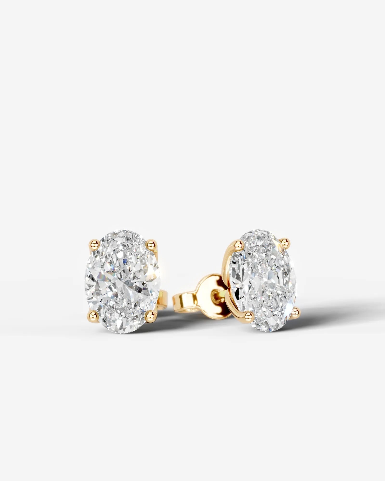 Doris Lab Grown Diamond Earrings Oval - Yellow Gold