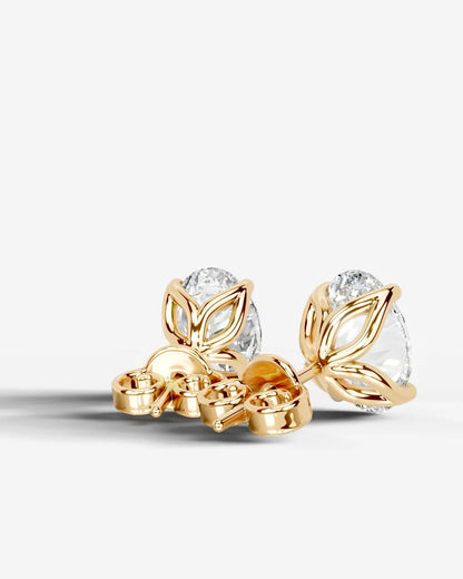 Doris Lab Grown Diamond Earrings Oval - Yellow Gold