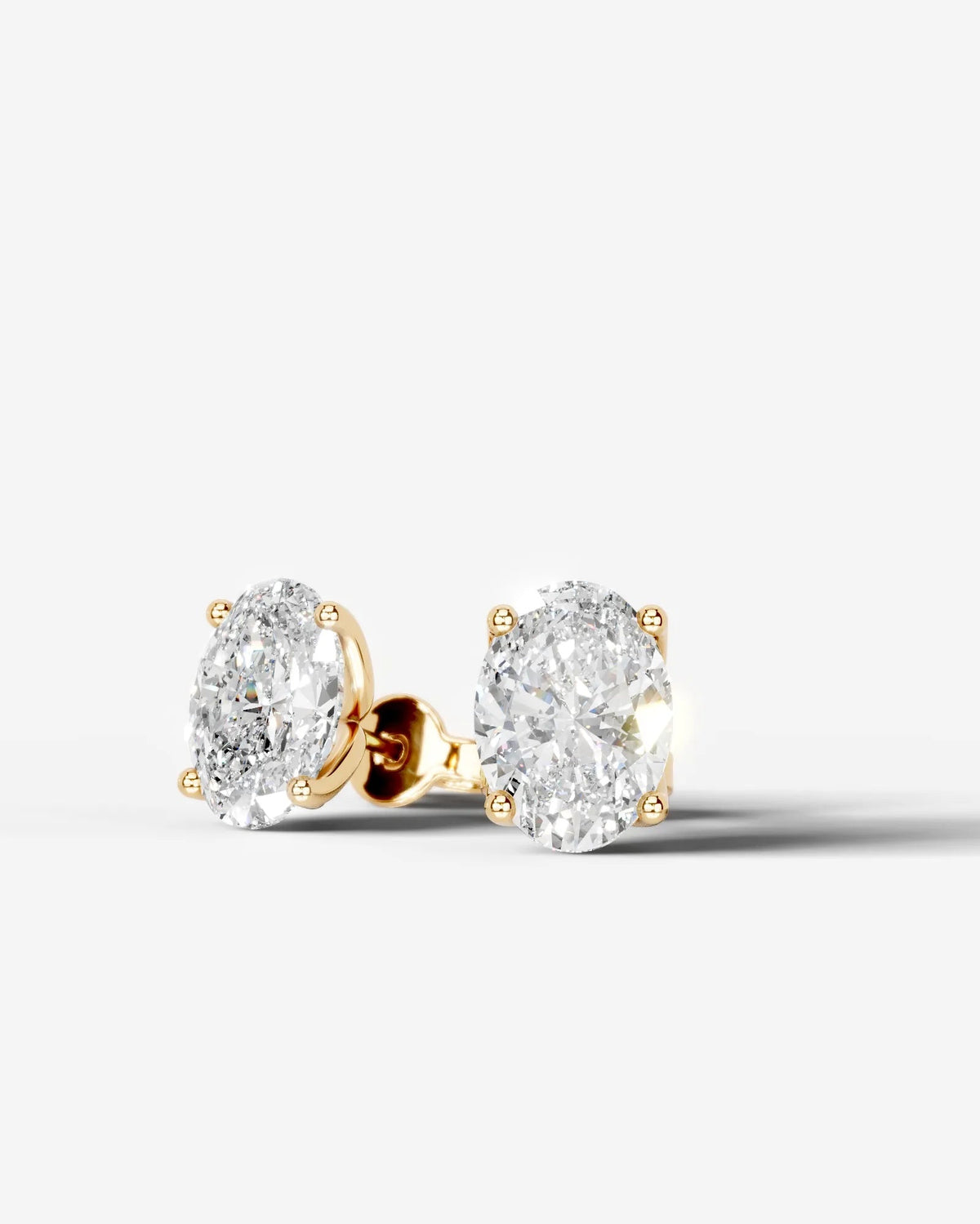 Doris Lab Grown Diamond Earrings Oval - Yellow Gold