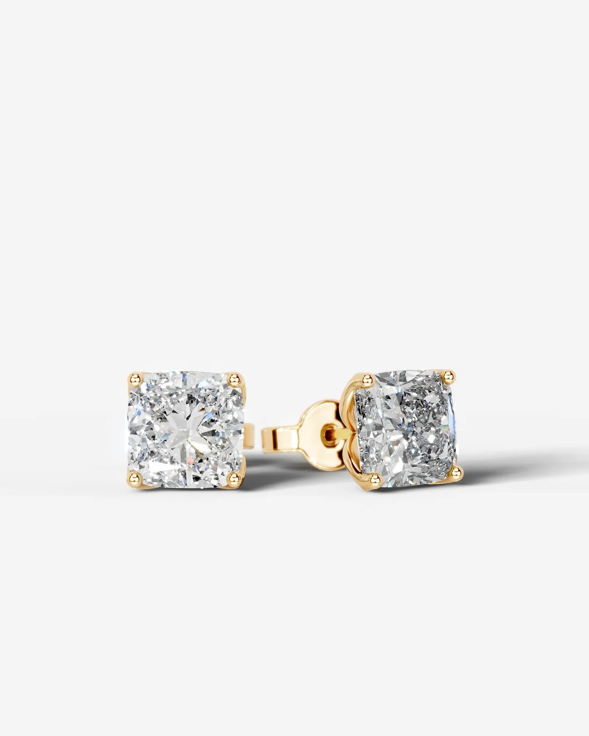 Doris Lab Grown Diamond Earrings Square Cushion - Yellow Gold