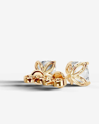 Doris Lab Grown Diamond Earrings Square Cushion - Yellow Gold