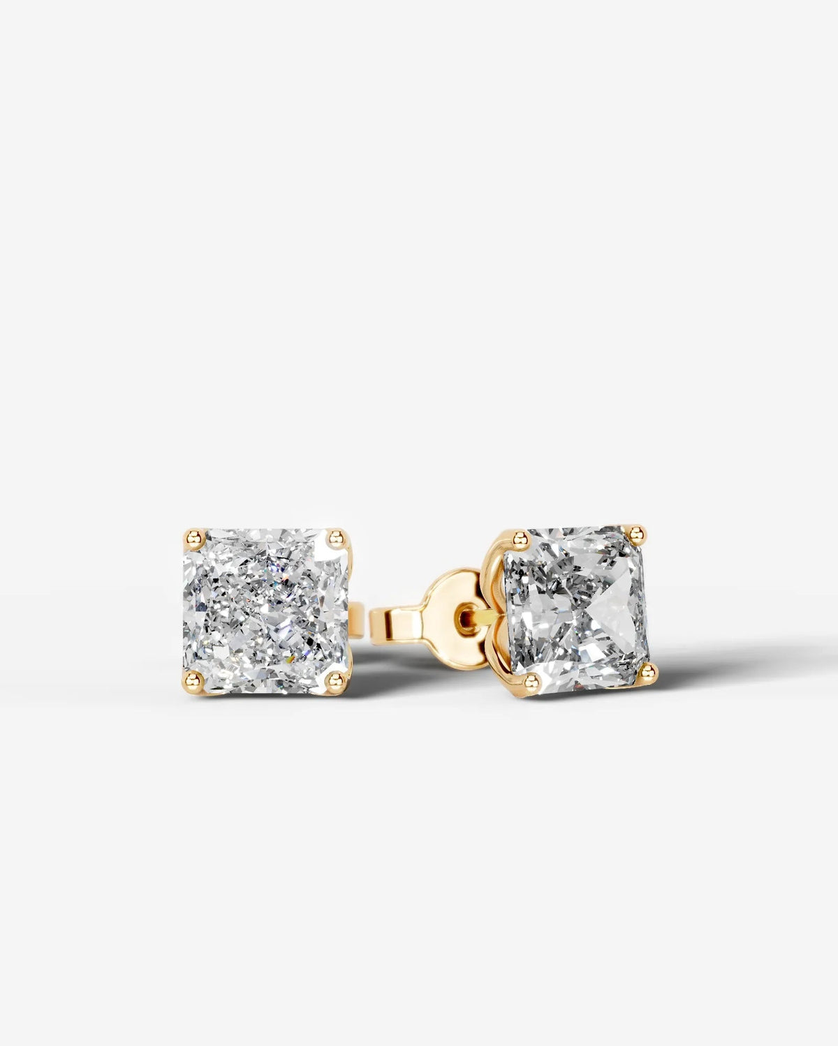 Doris Lab Grown Diamond Earrings Square Radiant - Yellow Gold