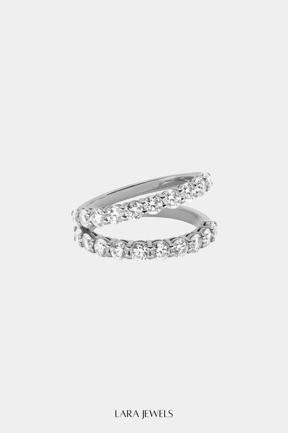 Double Band Georgie Ring | 18K White Gold