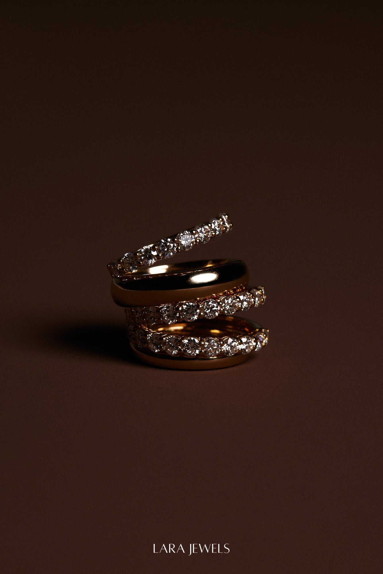 Double Band Georgie Ring 18K White Gold - Detail view