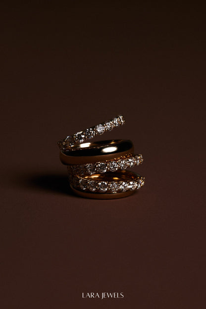 Double Band Georgie Ring 18K White Gold - Detail view