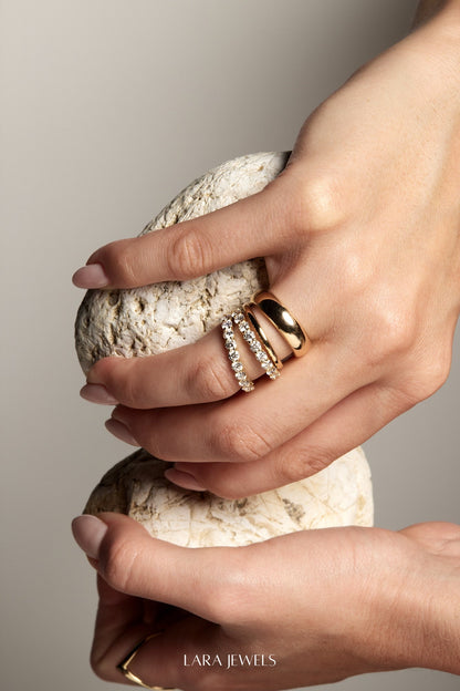Double Band Georgie Ring 18K Yellow Gold - Detail view