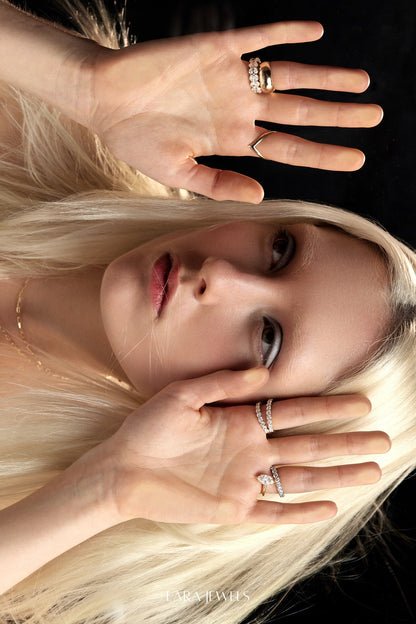 Double Band Georgie Ring 18K Yellow Gold - Detail