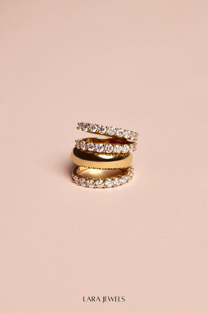 Double Band Georgie Ring 18K Yellow Gold - Detail