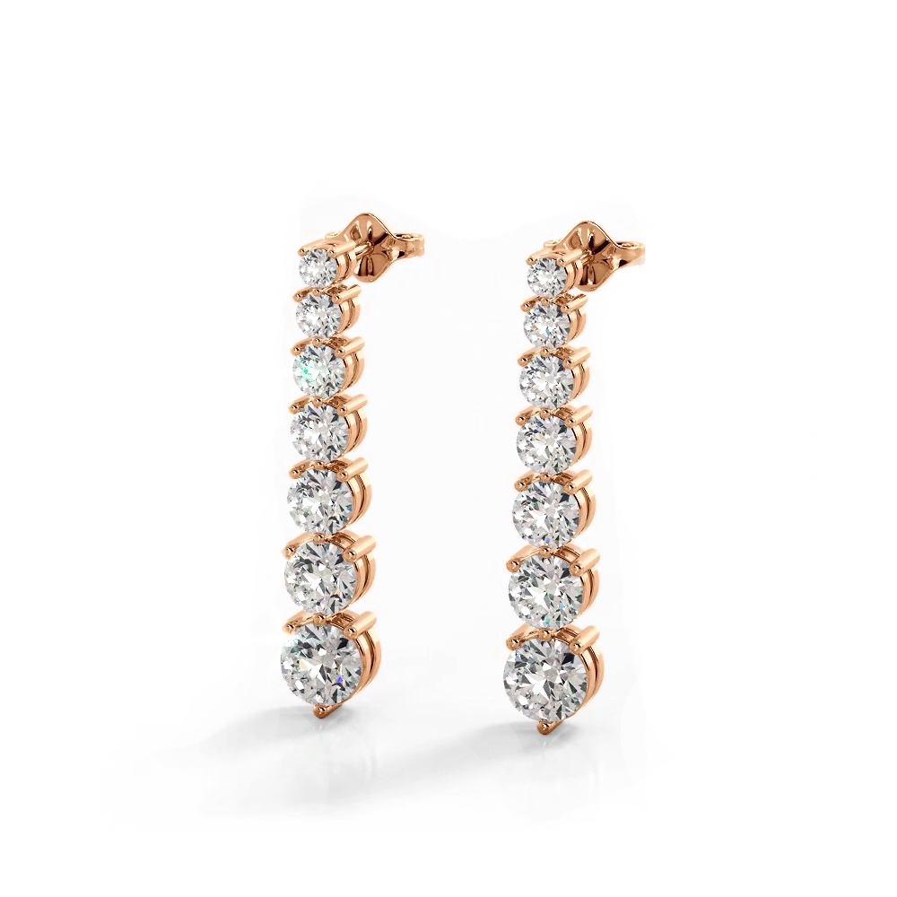 2.0 ctw. Round Diamond Cascade Drop Earrings - 14K Yellow Gold - G-H Color SI1-SI2 Clarity
