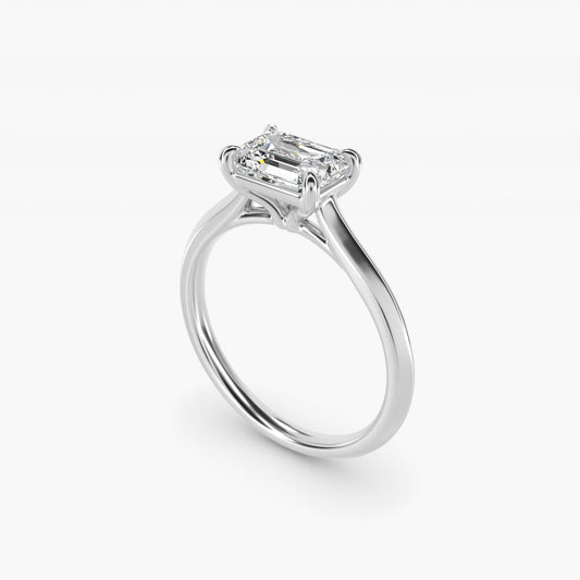 East West Knife Edge Cathedral Solitaire Engagement Ring In 14K White Gold By James Allen - Emerald Center