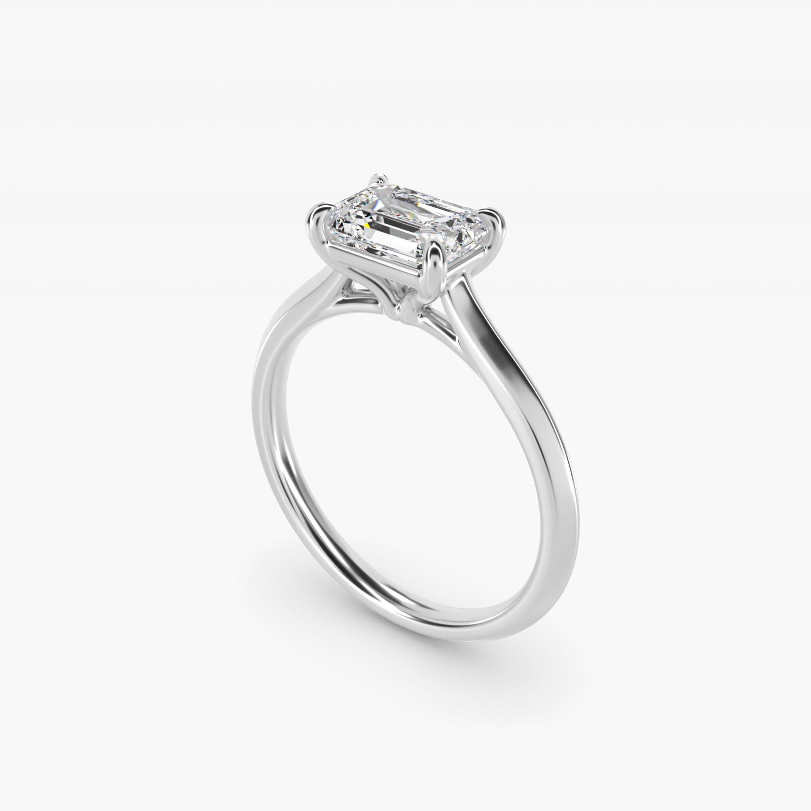 East West Knife Edge Cathedral Solitaire Engagement Ring In 18k White Gold By James Allen - Emerald Center