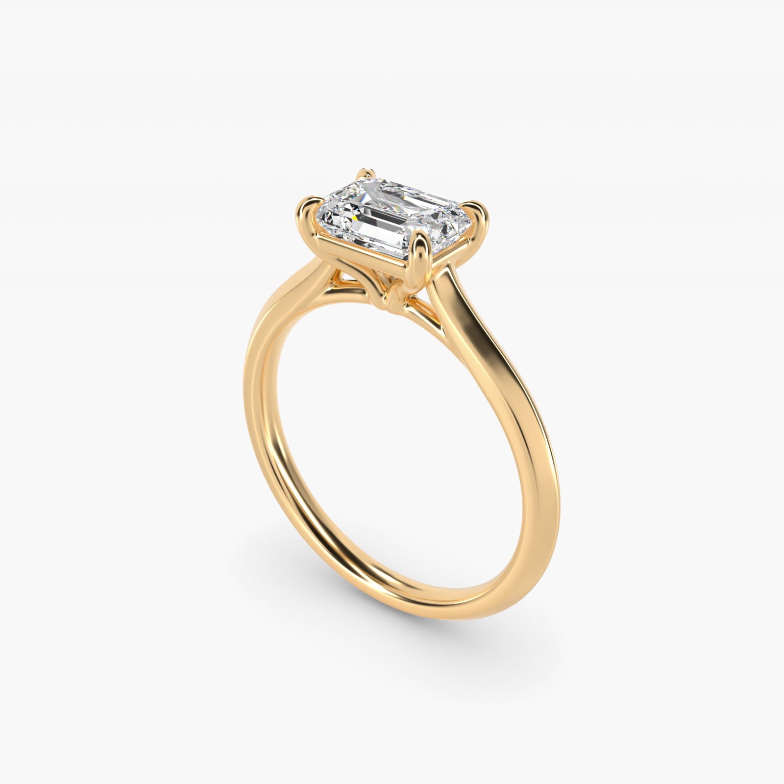 East West Knife Edge Cathedral Solitaire Engagement Ring In 18k Yellow Gold By James Allen - Emerald Center