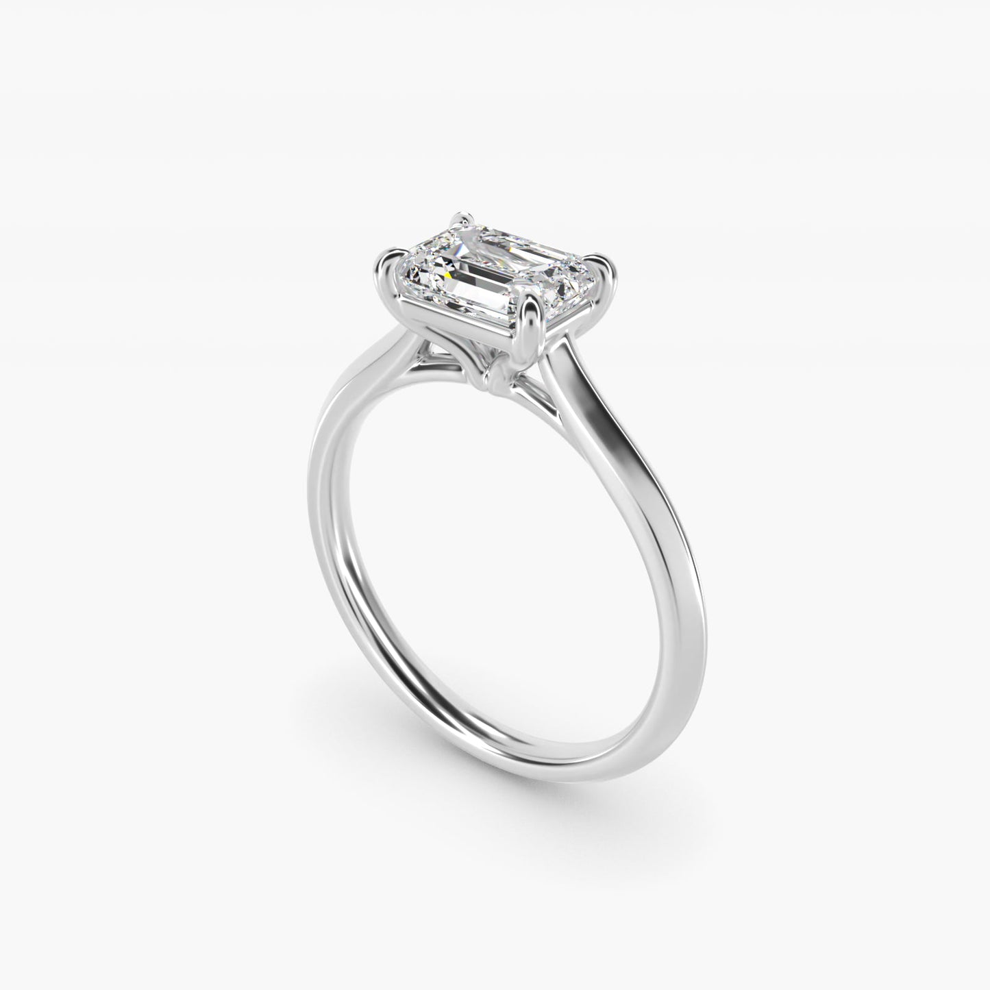 East West Knife Edge Cathedral Solitaire Engagement Ring In Platinum By James Allen - Emerald Center